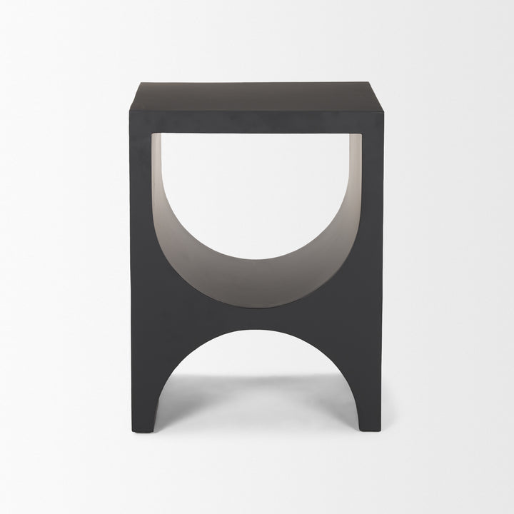Sobi Matte Black Square Metal Side Table Living Room Mercana
