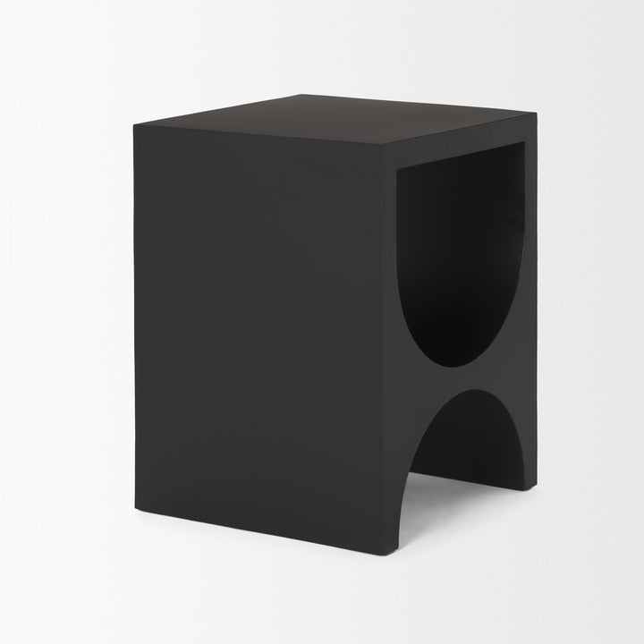 Sobi Matte Black Square Metal Side Table Living Room Mercana