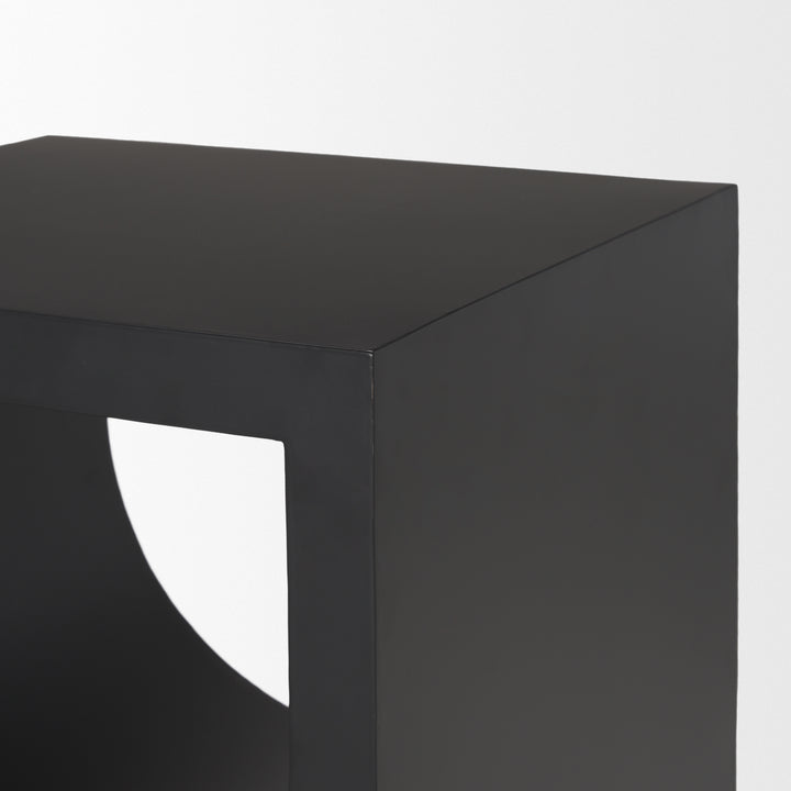 Sobi Matte Black Square Metal Side Table Living Room Mercana