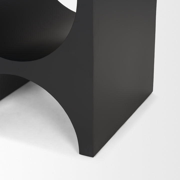 Sobi Matte Black Square Metal Side Table Living Room Mercana