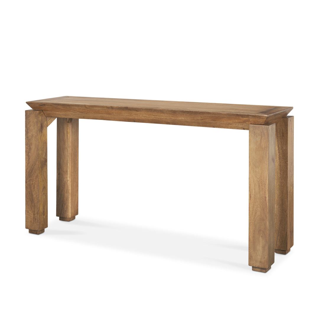 Sapphira Brown Wood Tapered Top Console Table Dining Room Mercana