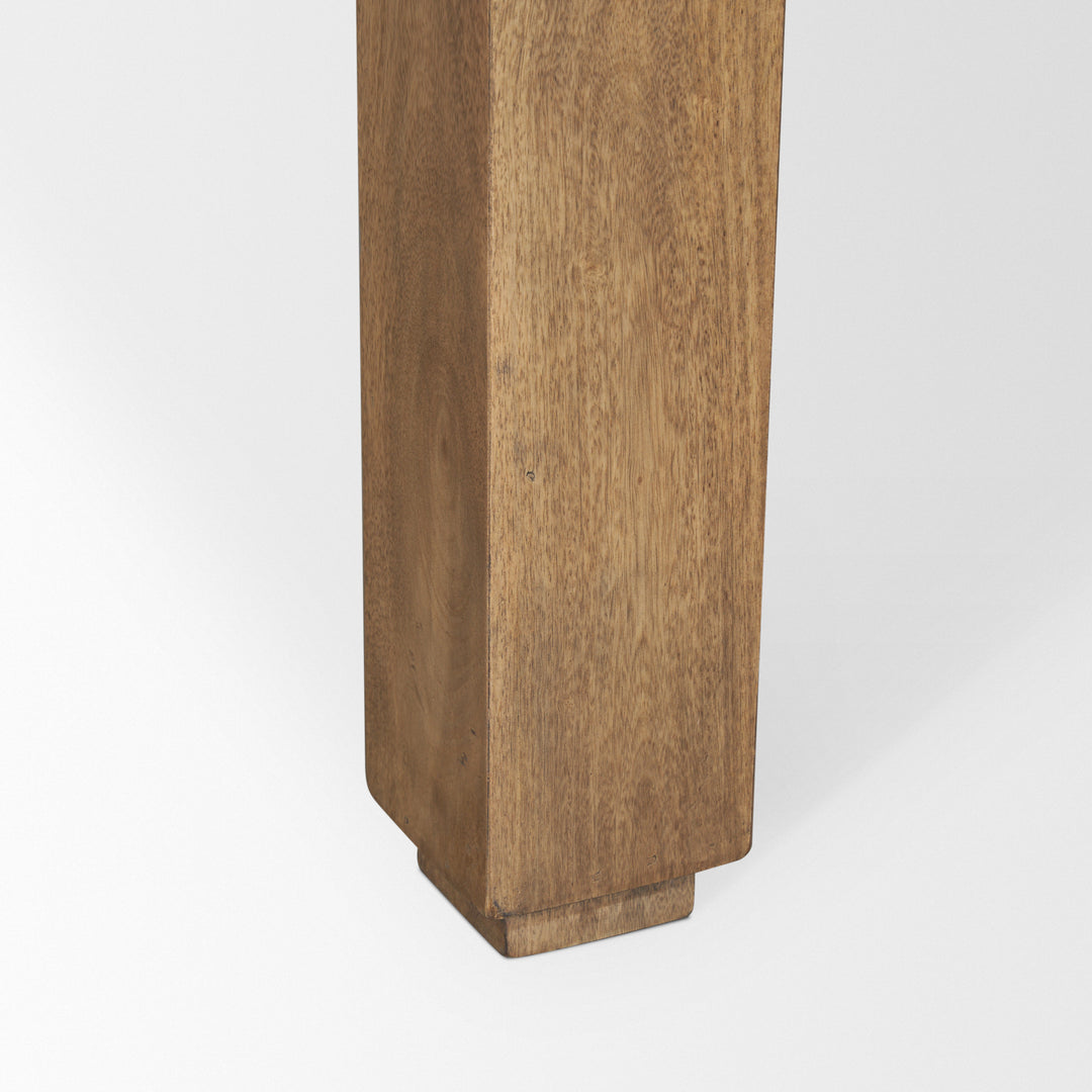 Sapphira Brown Wood Tapered Top Console Table Dining Room Mercana