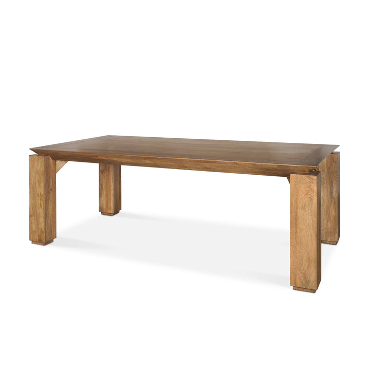 Sapphira Brown Wood Tapered Top Rectangular Dining Table Dining Room Mercana
