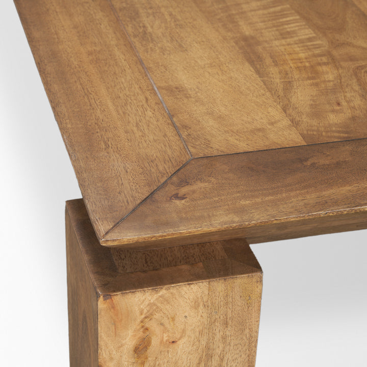 Sapphira Brown Wood Tapered Top Rectangular Dining Table Dining Room Mercana
