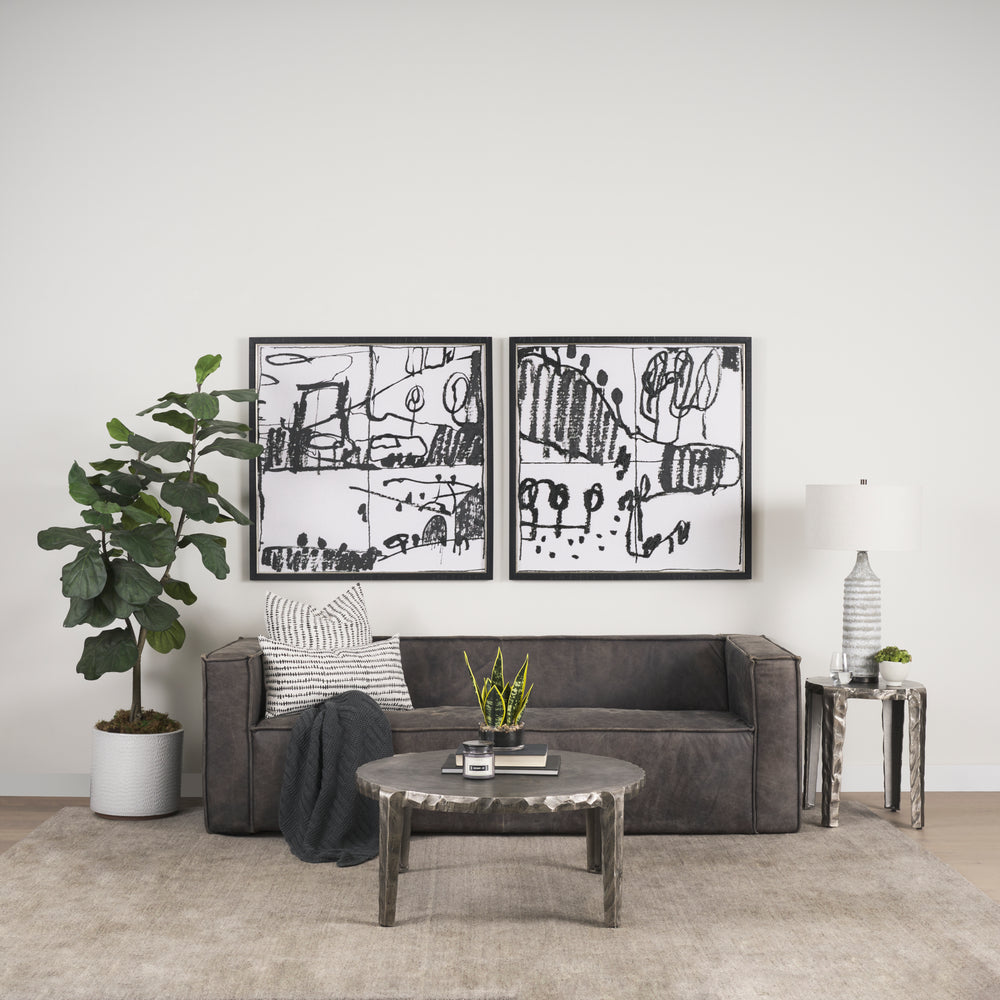 Randy Silver Nickel Cast Aluminum Metal Coffee Table Living Room Mercana