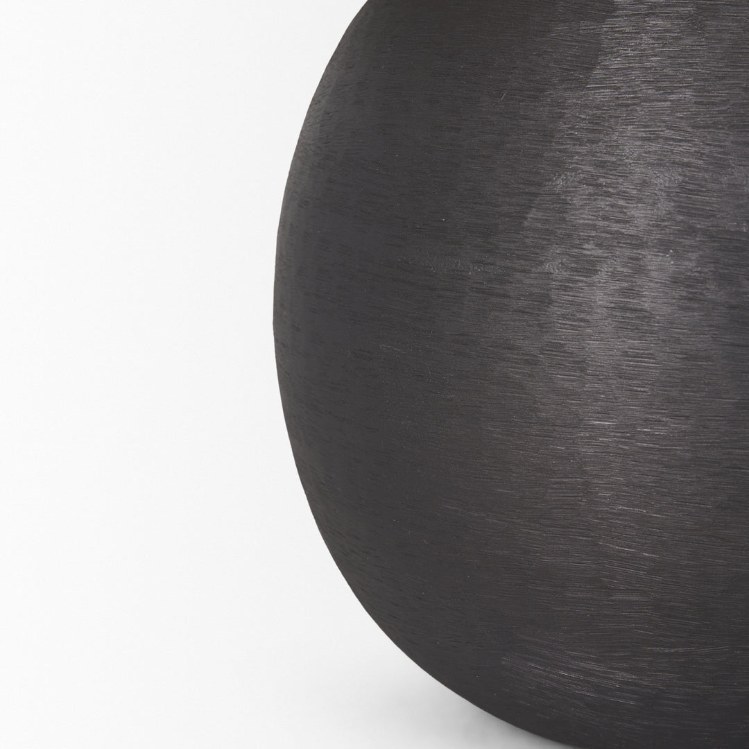 Sadiyah Black Brushed Metal w/ Beige Shade Table Lamp Decor Mercana