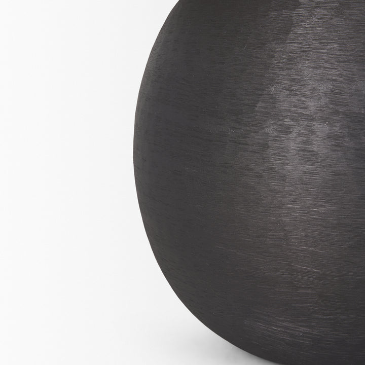 Sadiyah Black Brushed Metal w/ Beige Shade Table Lamp Decor Mercana