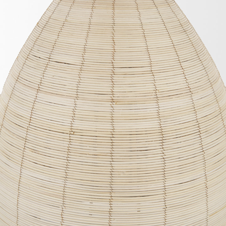 Saliha Cane w/ Brass Metal Pendant Light Decor Mercana