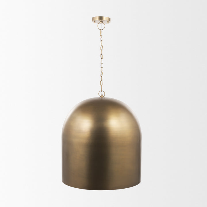 Sanne Antiqued Gold Metal w/ Silver Foil Large Pendant Light Decor Mercana