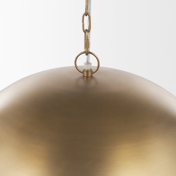 Sanne Antiqued Gold Metal w/ Silver Foil Large Pendant Light Decor Mercana