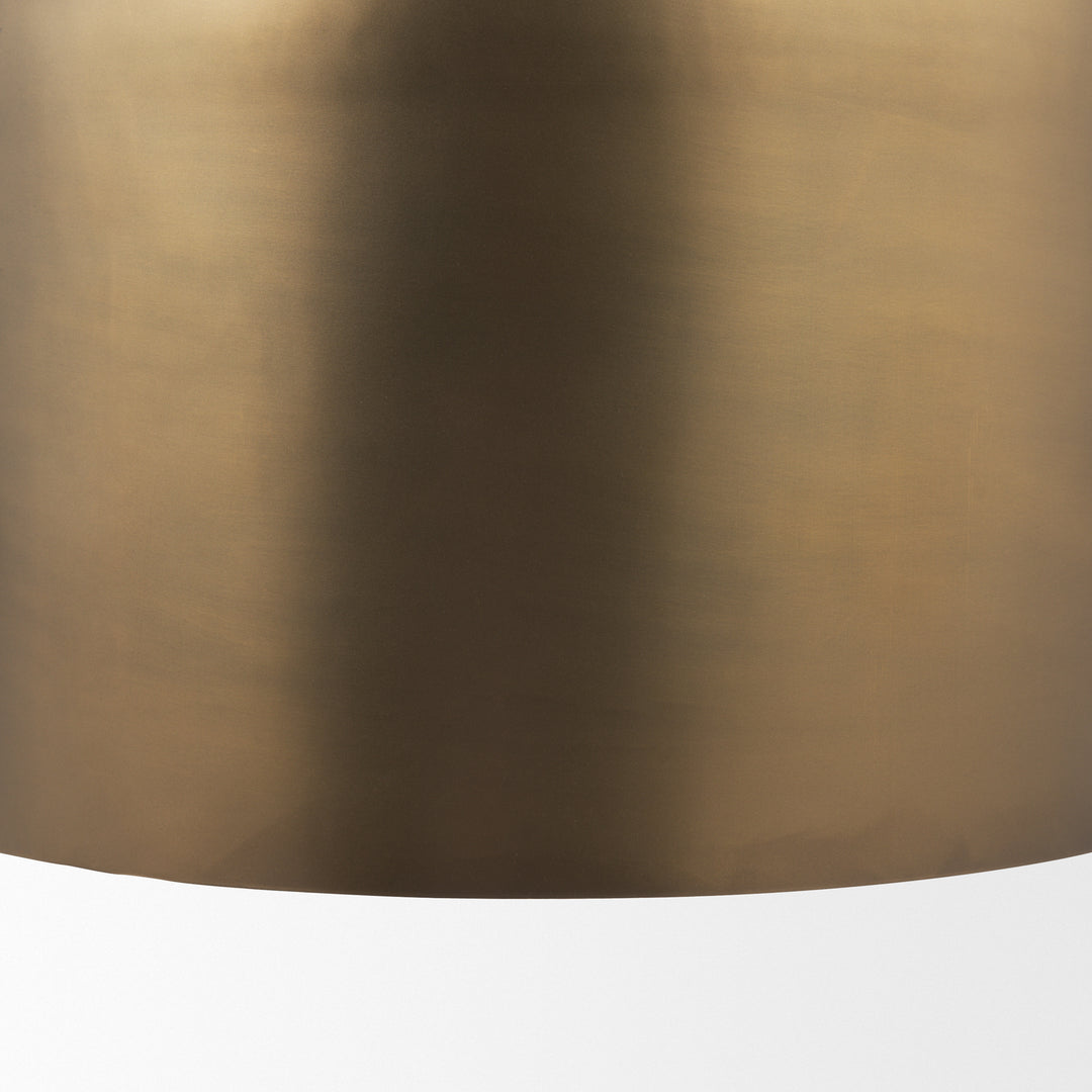 Sanne Antiqued Gold Metal w/ Silver Foil Large Pendant Light Decor Mercana