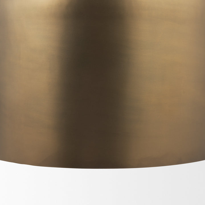 Sanne Antiqued Gold Metal w/ Silver Foil Large Pendant Light Decor Mercana