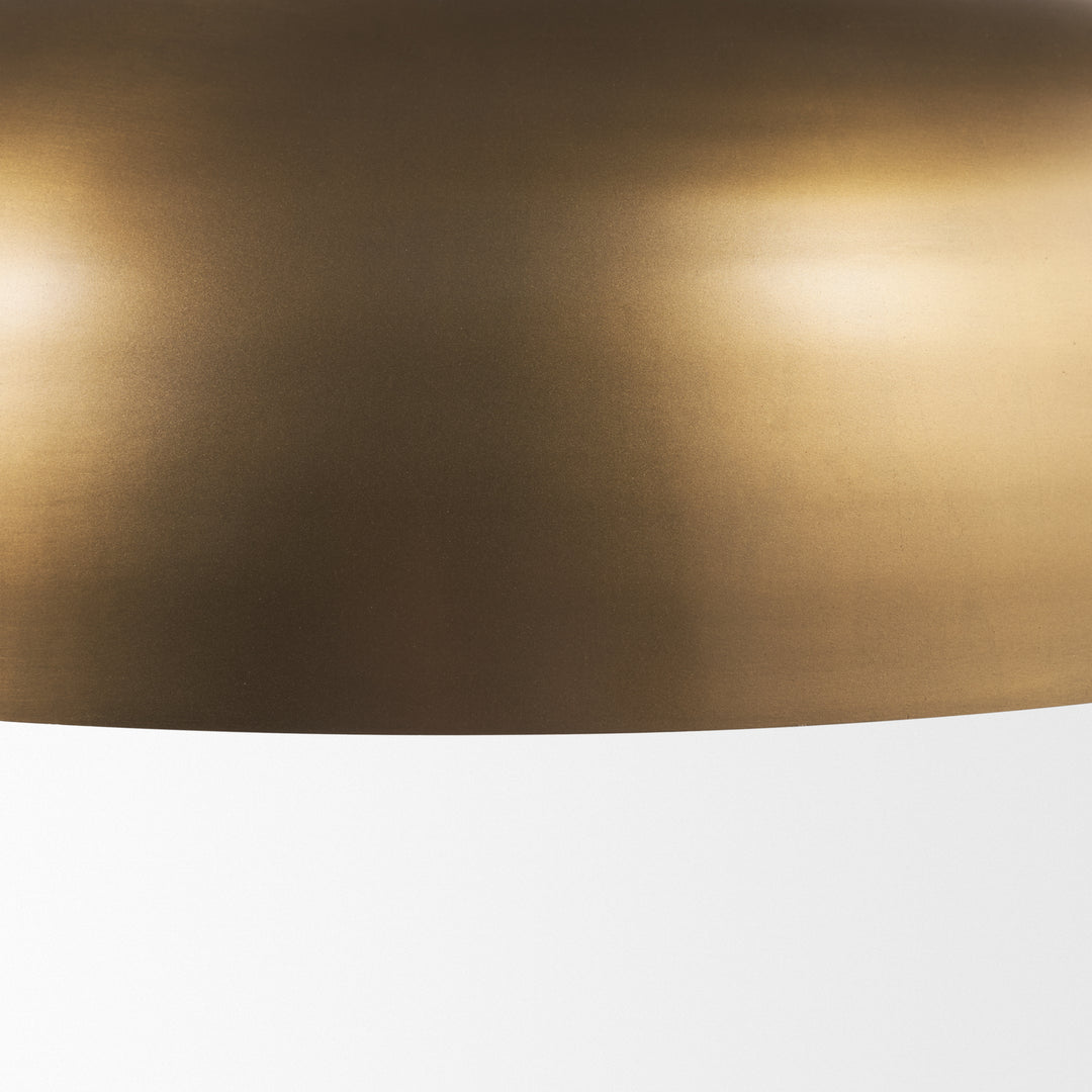 Sanne Antiqued Gold Metal w/ Silver Foil Wide Pendant Light Decor Mercana