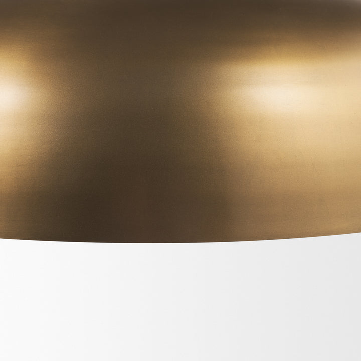 Sanne Antiqued Gold Metal w/ Silver Foil Wide Pendant Light Decor Mercana
