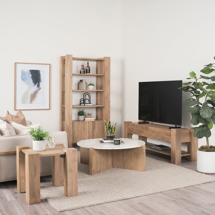 Beth Light Brown Wood Media Console Living Room Mercana