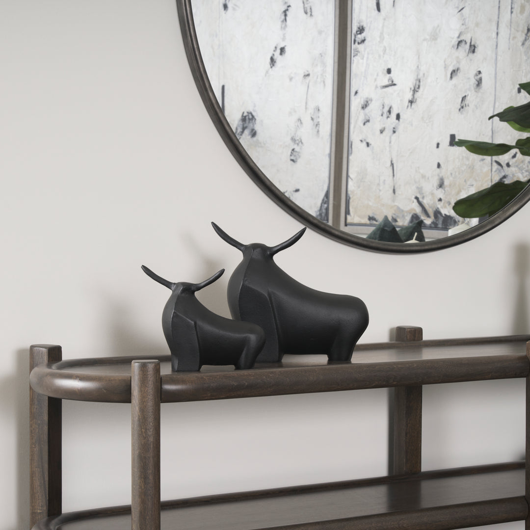 Radu Small Matte Black Metal Bull Decorative Object Decor Mercana