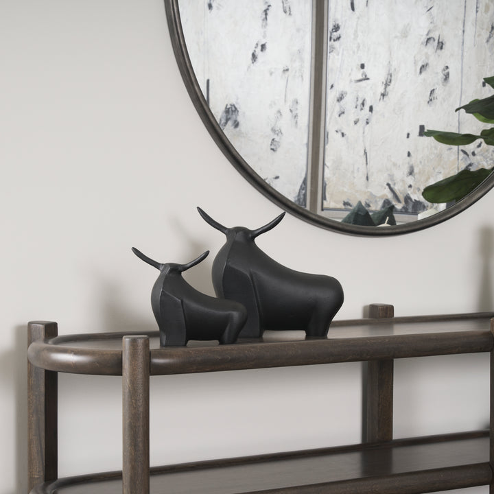 Radu Large Matte Black Metal Bull Decorative Object Decor Mercana