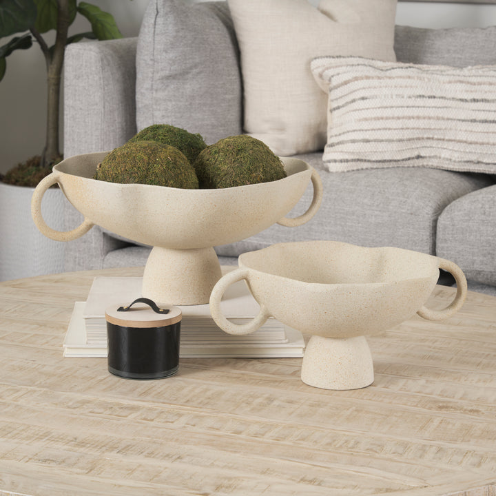 Radka Beige Textured Small Metal Decorative Bowl Decor Mercana