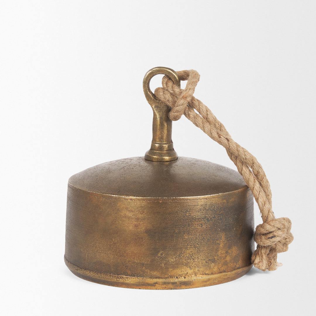 Quincy Large Gold Metal Decorative Bell Object Decor Mercana
