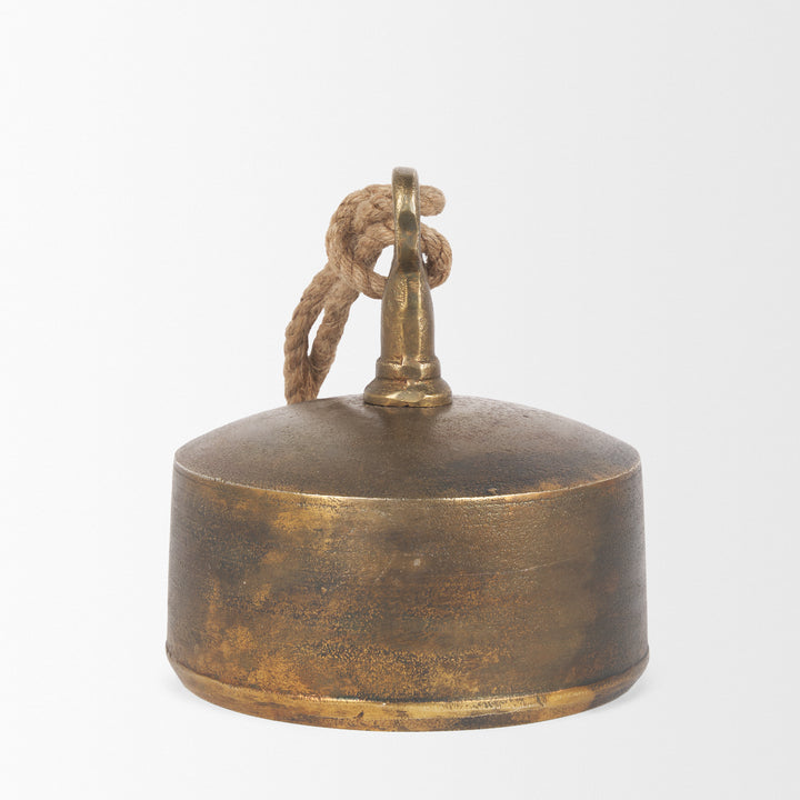 Quincy Large Gold Metal Decorative Bell Object Decor Mercana