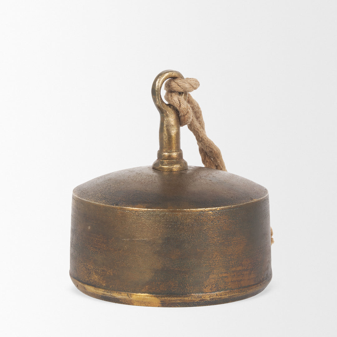 Quincy Large Gold Metal Decorative Bell Object Decor Mercana