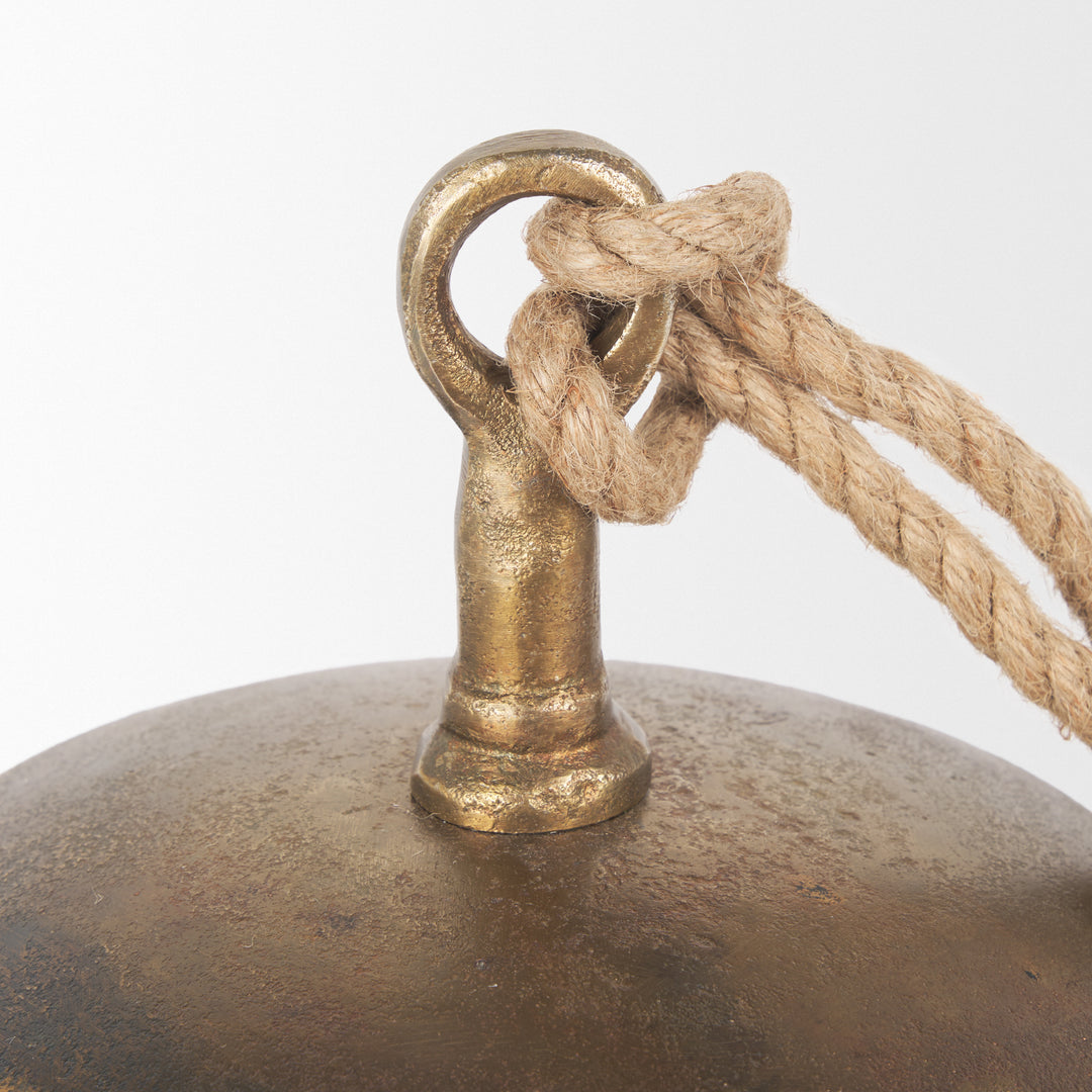 Quincy Large Gold Metal Decorative Bell Object Decor Mercana