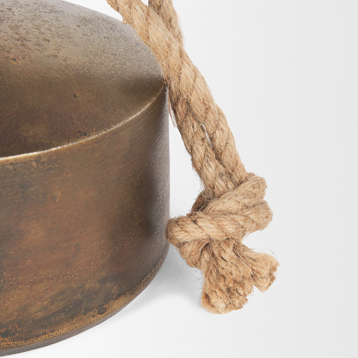 Quincy Large Gold Metal Decorative Bell Object Decor Mercana