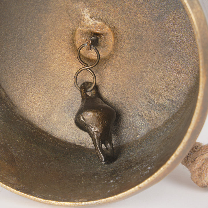 Quincy Large Gold Metal Decorative Bell Object Decor Mercana