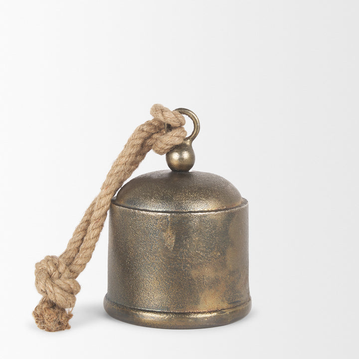Quincy Medium Gold Metal Decorative Bell Object Decor Mercana