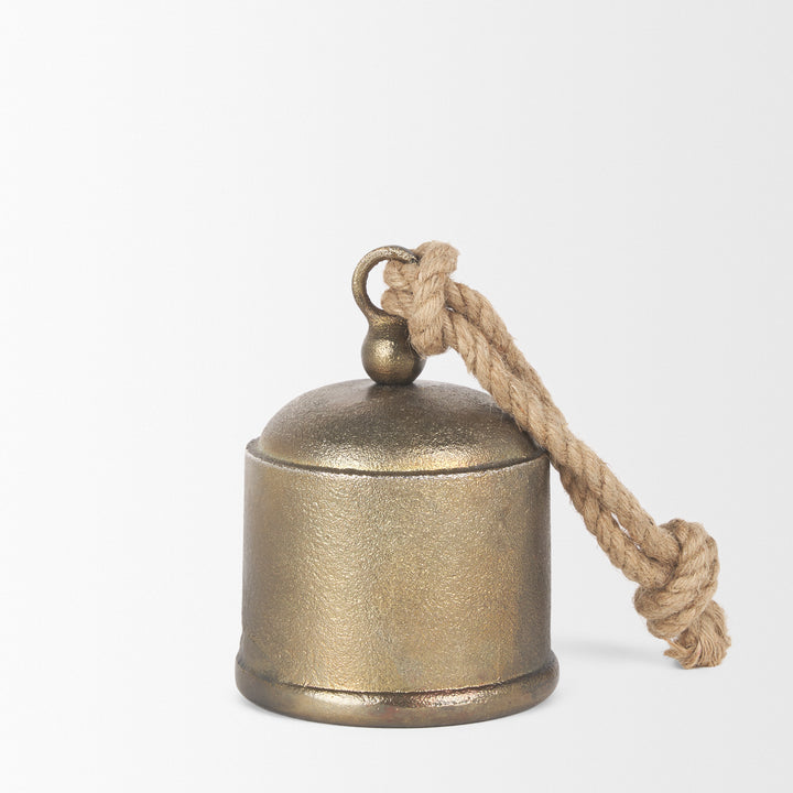 Quincy Medium Gold Metal Decorative Bell Object Decor Mercana