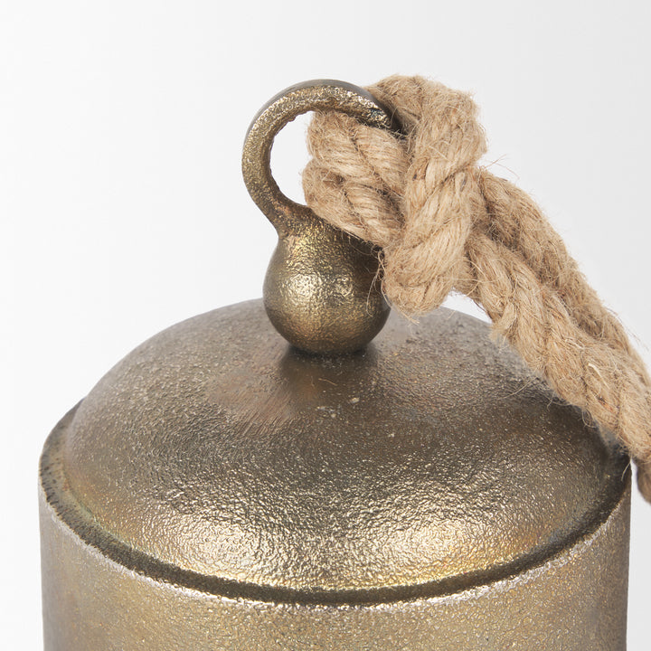 Quincy Medium Gold Metal Decorative Bell Object Decor Mercana