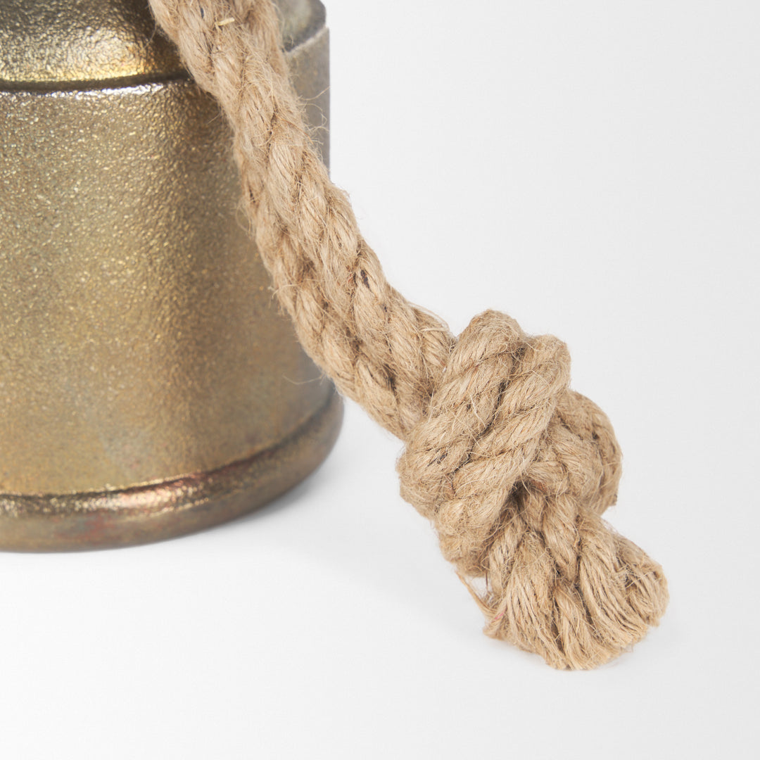Quincy Medium Gold Metal Decorative Bell Object Decor Mercana