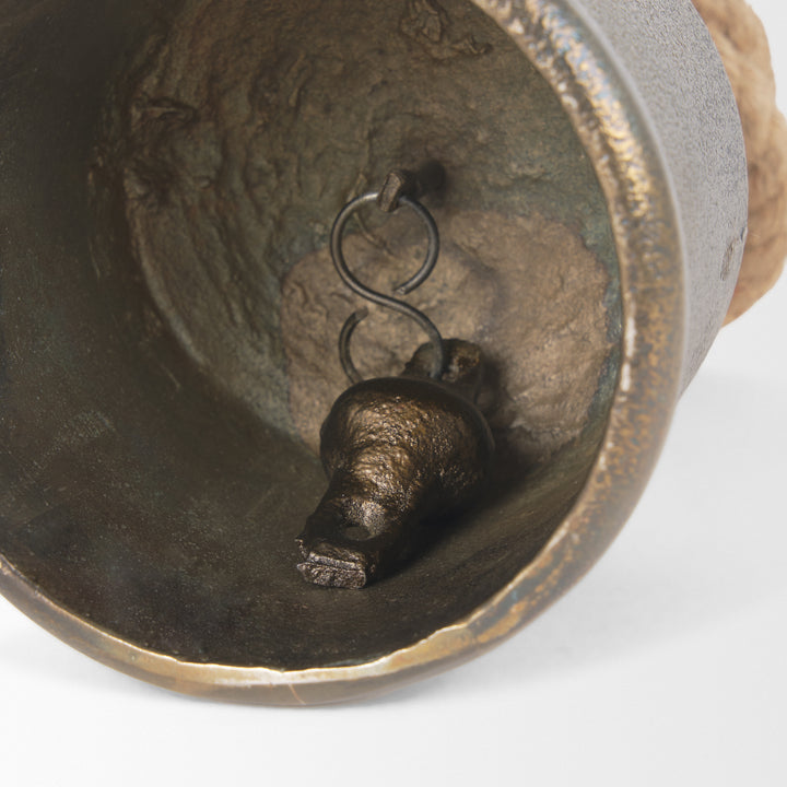 Quincy Medium Gold Metal Decorative Bell Object Decor Mercana