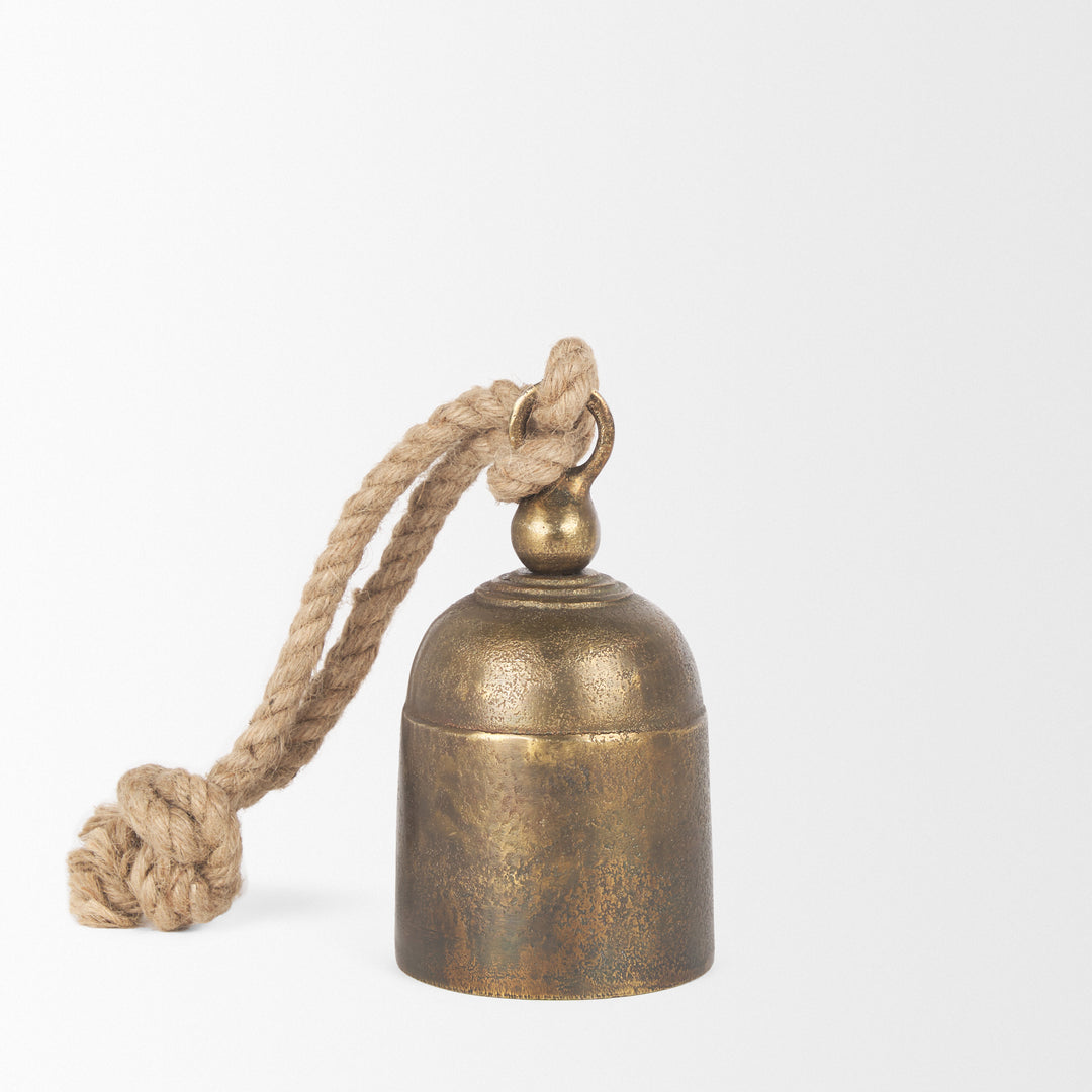 Quincy Small Gold Metal Decorative Bell Object Decor Mercana