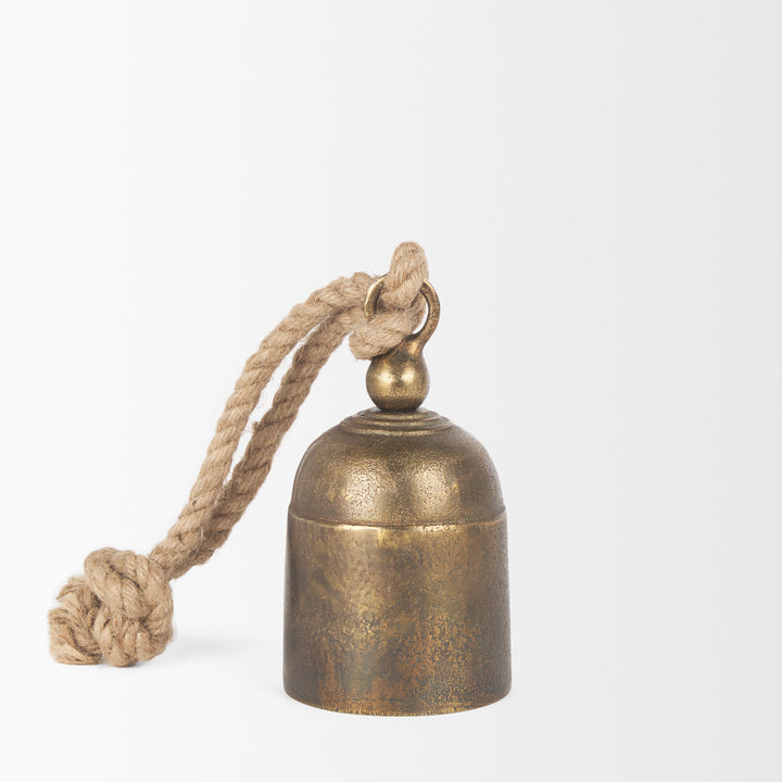 Quincy Small Gold Metal Decorative Bell Object Decor Mercana