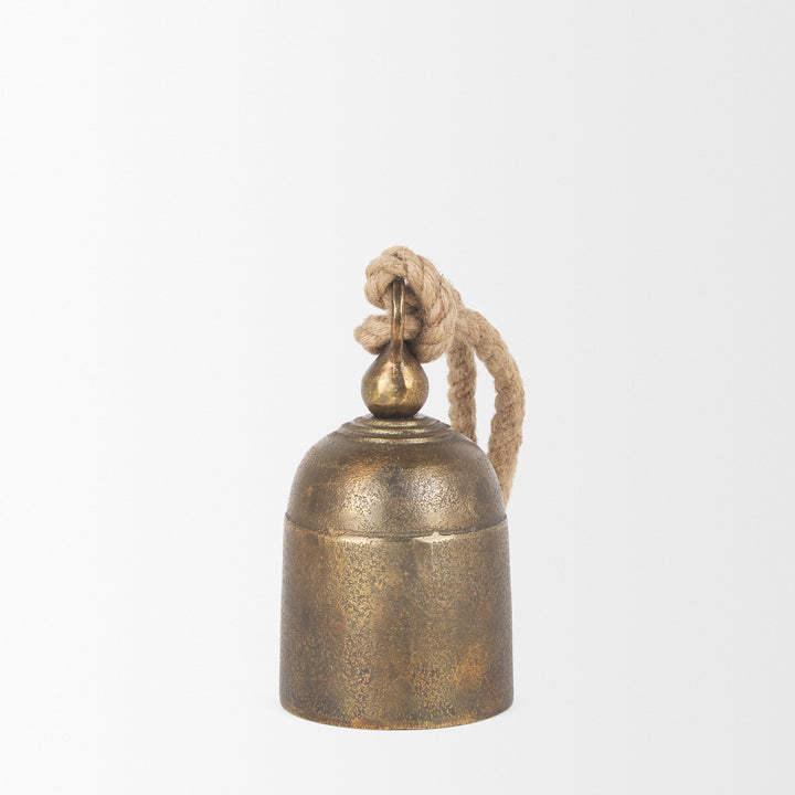 Quincy Small Gold Metal Decorative Bell Object Decor Mercana
