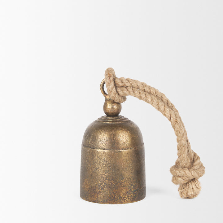 Quincy Small Gold Metal Decorative Bell Object Decor Mercana