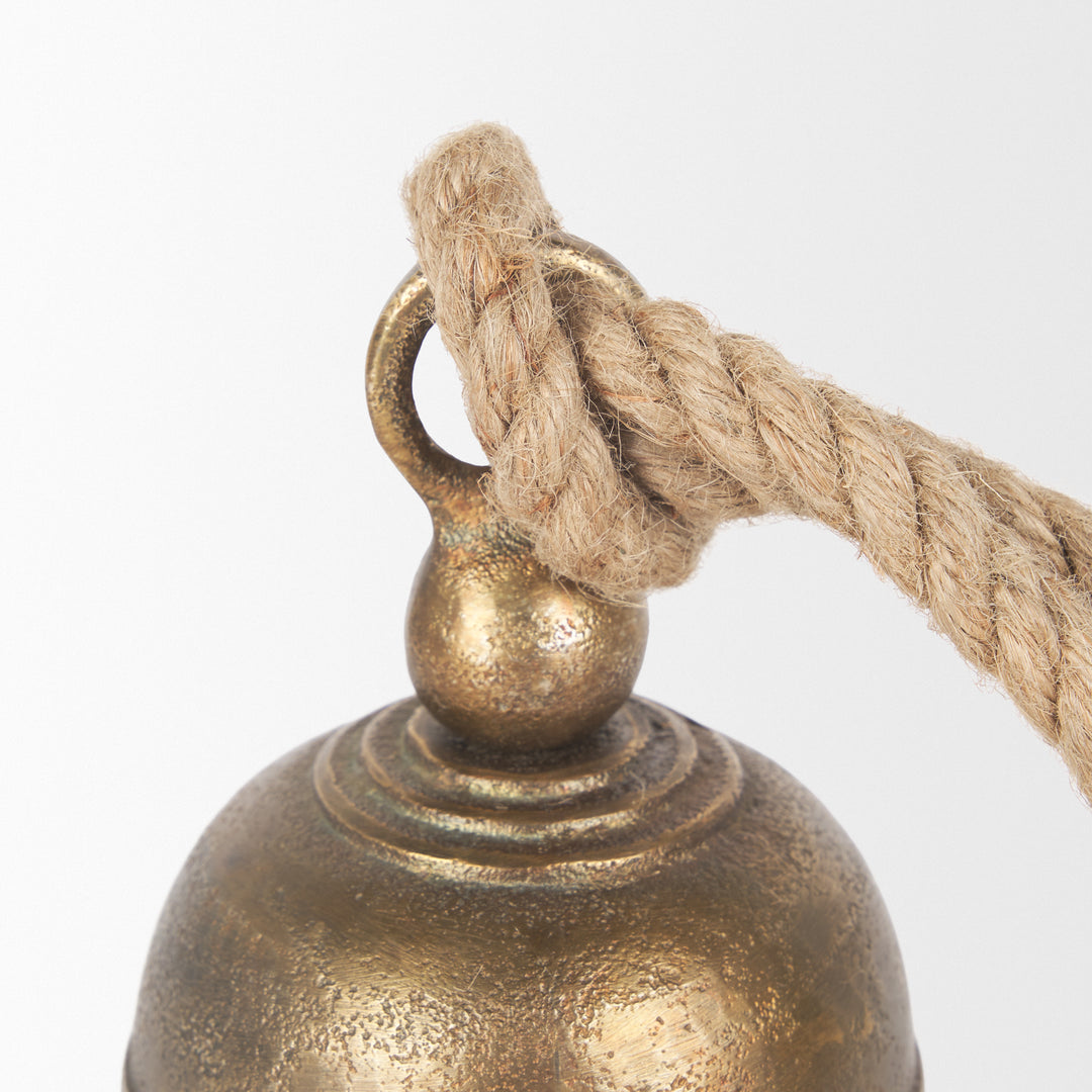 Quincy Small Gold Metal Decorative Bell Object Decor Mercana