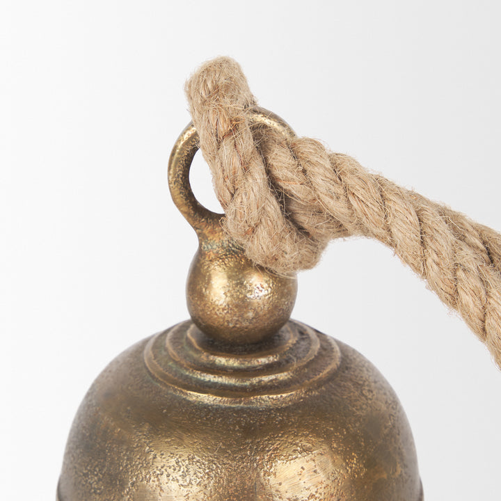 Quincy Small Gold Metal Decorative Bell Object Decor Mercana