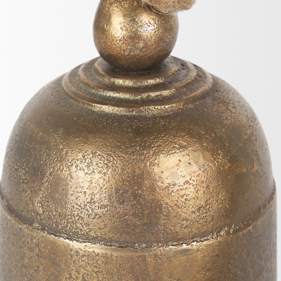 Quincy Small Gold Metal Decorative Bell Object Decor Mercana