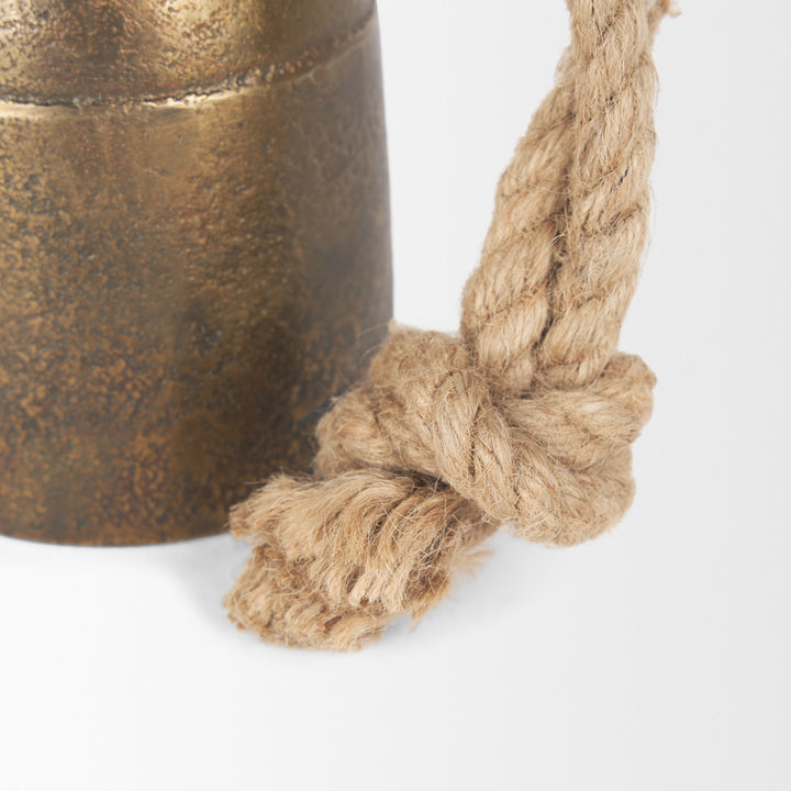 Quincy Small Gold Metal Decorative Bell Object Decor Mercana