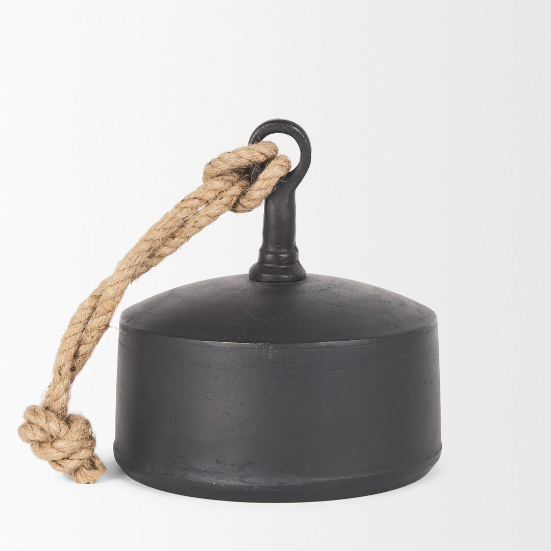 Quincy Large Matte Black Metal Decorative Bell Object Decor Mercana