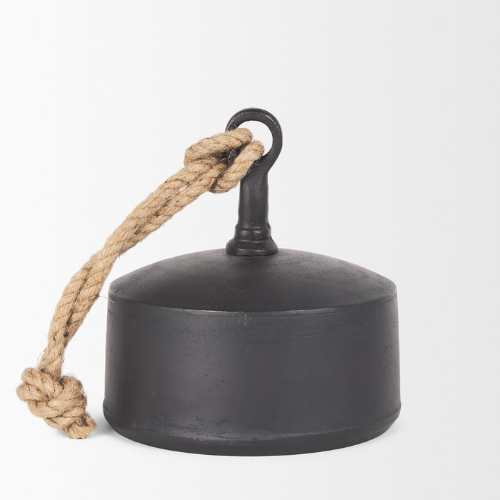 Quincy Large Matte Black Metal Decorative Bell Object Decor Mercana