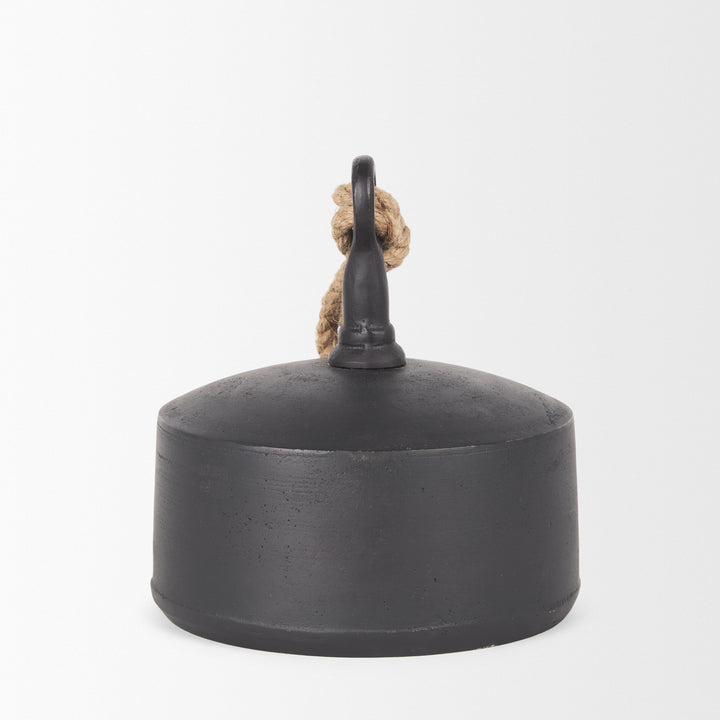 Quincy Large Matte Black Metal Decorative Bell Object Decor Mercana