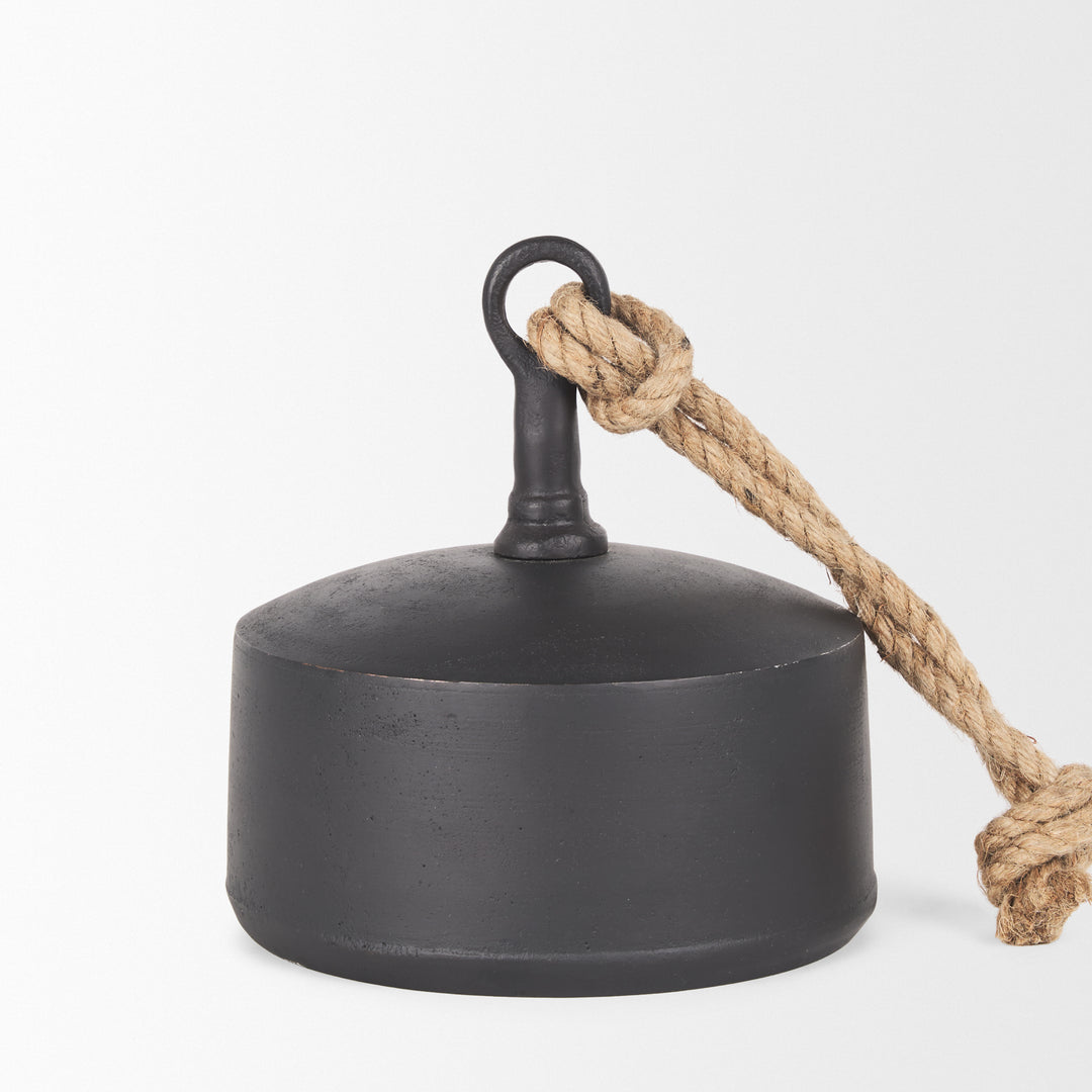 Quincy Large Matte Black Metal Decorative Bell Object Decor Mercana