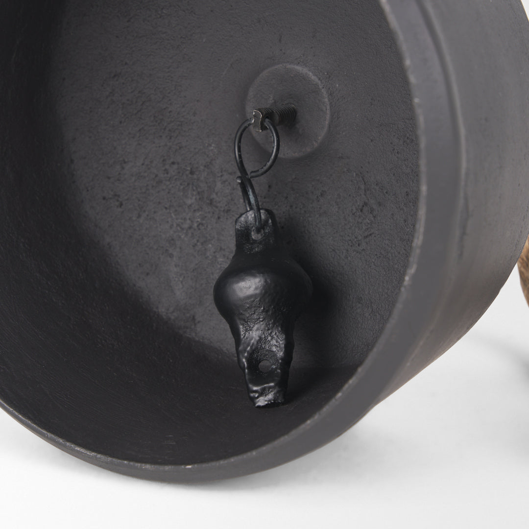 Quincy Large Matte Black Metal Decorative Bell Object Decor Mercana