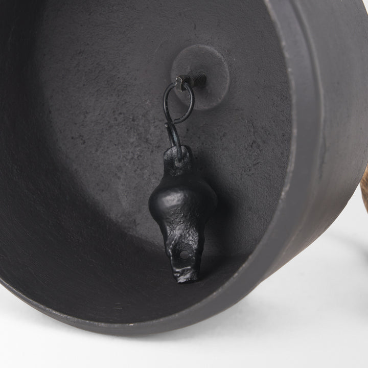 Quincy Large Matte Black Metal Decorative Bell Object Decor Mercana