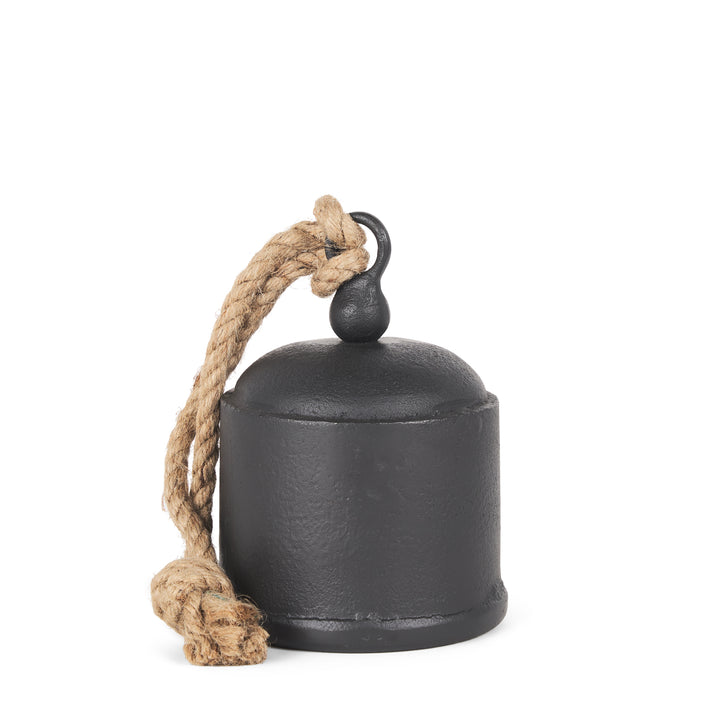 Quincy Medium Matte Black Metal Decorative Bell Object Decor Mercana