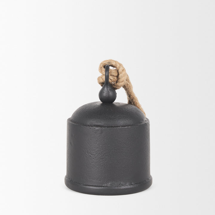Quincy Medium Matte Black Metal Decorative Bell Object Decor Mercana