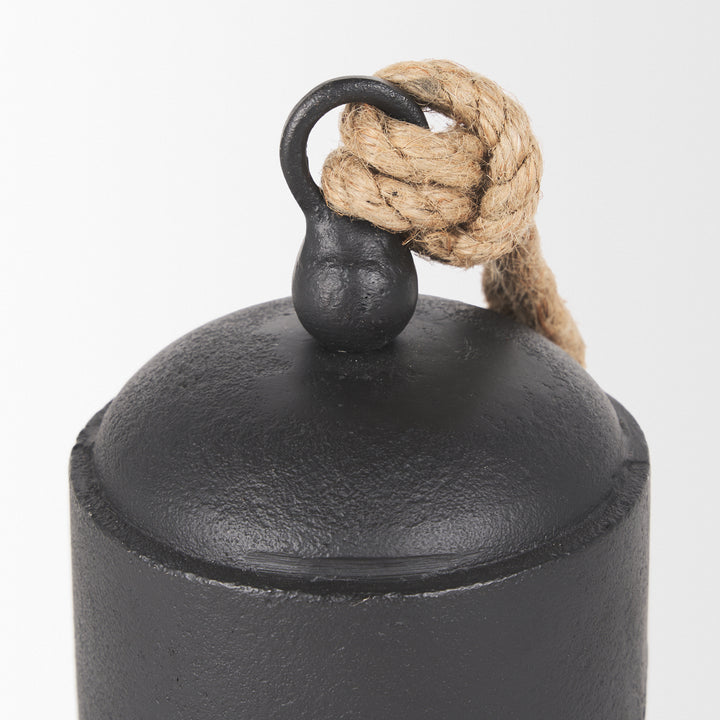 Quincy Medium Matte Black Metal Decorative Bell Object Decor Mercana